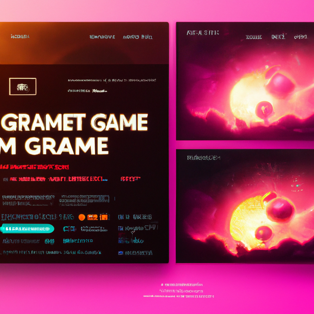 Gallery — sample gameplay screen with HUD and neon palette